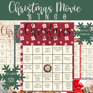 Hallmark Christmas Movie Bingo | Printable Holiday Game | Family Party Fun | Christmas Bingo for Festive Gatherings