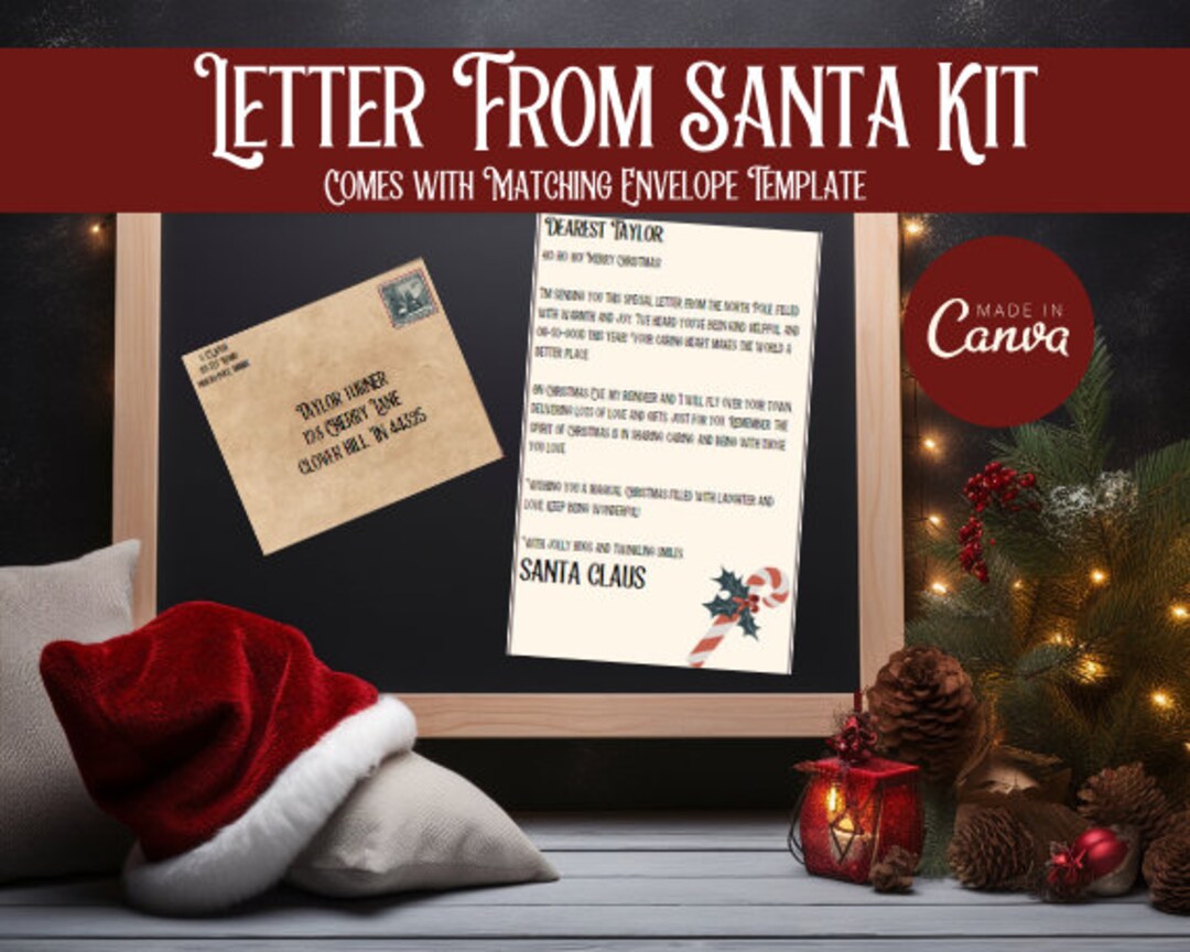 Personalized Letter From Santa Kit: Editable Canva Template (digital ...