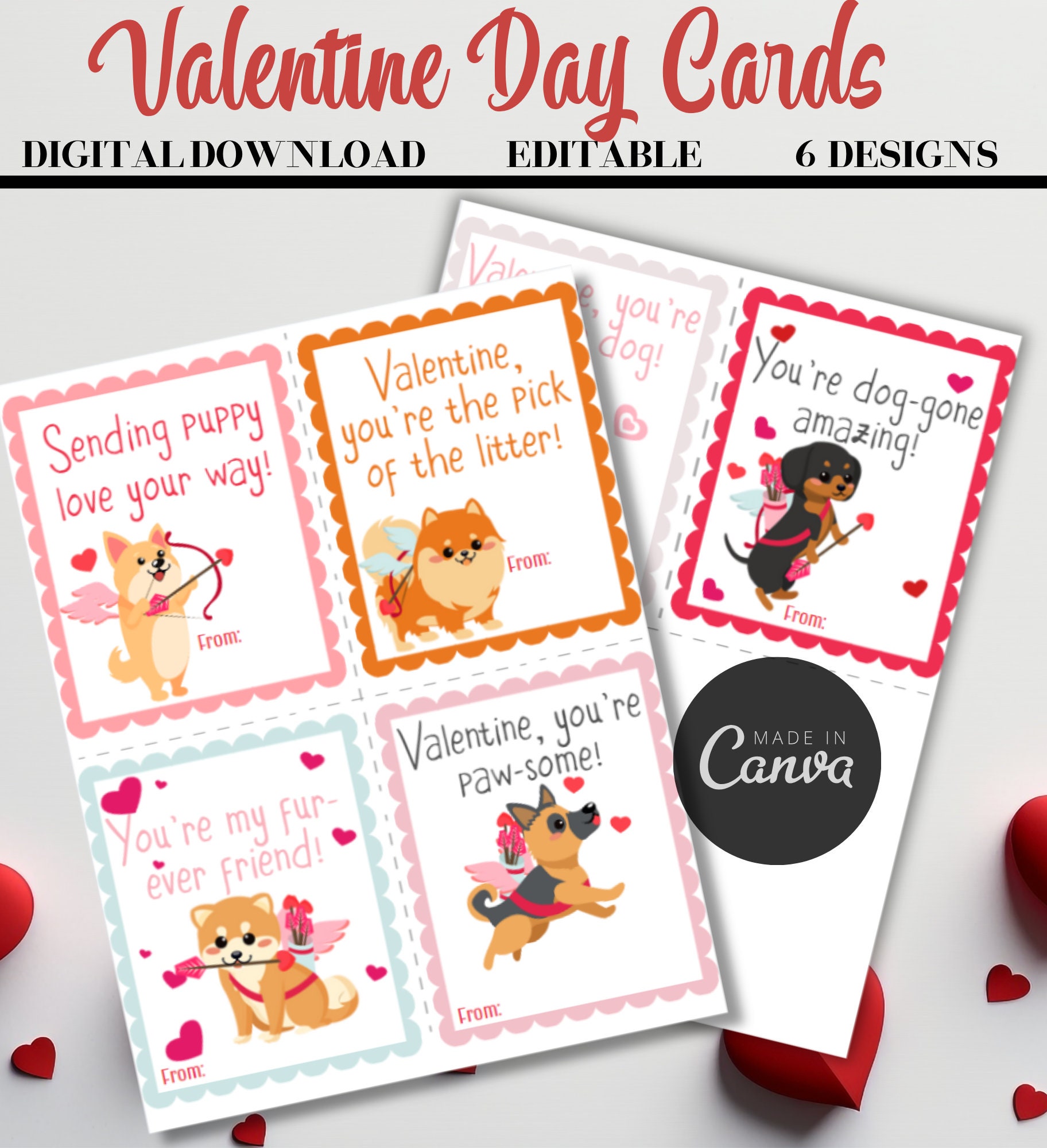 Printable Puppy Valentines