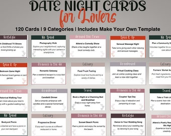 Druckbare Date Night Glas, bearbeitbare Date Night Karten, Date Night Ideen, Date Night In, Paare Kartenspiel, Valentinstag Gutscheine, Date Night Box