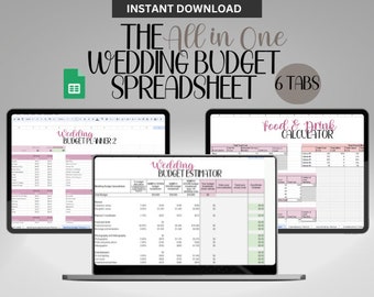 Wedding Budget Spreadsheet, Wedding Planner Google Sheets, Wedding Checklist, Wedding Planning Checklist, Wedding Planning Spreadsheet