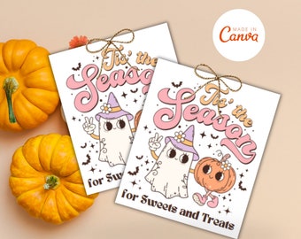 EDITABLE Halloween Party Favor Tags, Halloween Treat Tags, Halloween Gift Tags, Halloween Party Ideas, Trick or Treat Bags, Happy Halloween