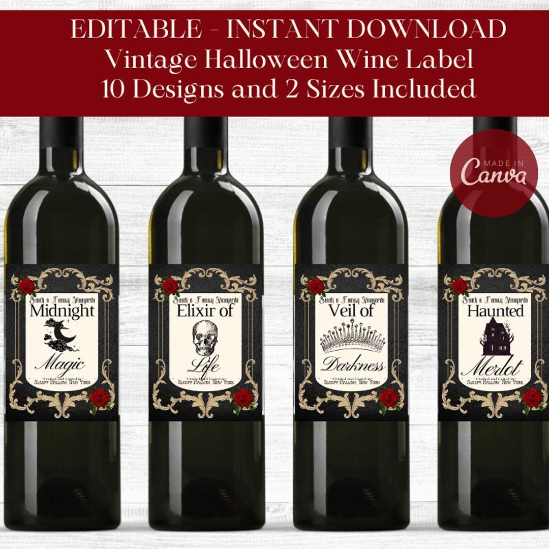 EDITABLE Apothecary Labels, Potion Labels, Halloween Wine Labels, Mini ...