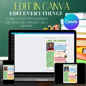 Editable Meet the Teacher Template - Back to School Introduction, First ...