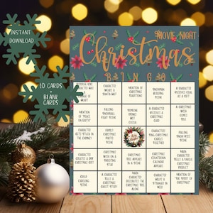 Hallmark Christmas Movie Bingo | Printable Holiday Game | Family Party Fun | Christmas Bingo for Festive Gatherings