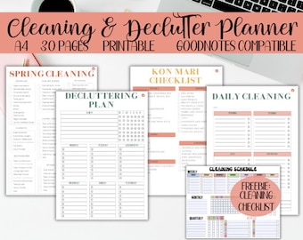 Printable Cleaning & Declutter Planner: KonMari Checklist (30-Page)