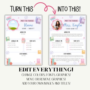 Editable Meet the Teacher Template - Back to School Introduction, First ...
