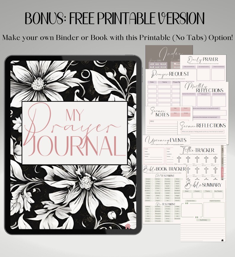 Prayer Journal Printable, Prayer Journal Digital, Bible Journaling