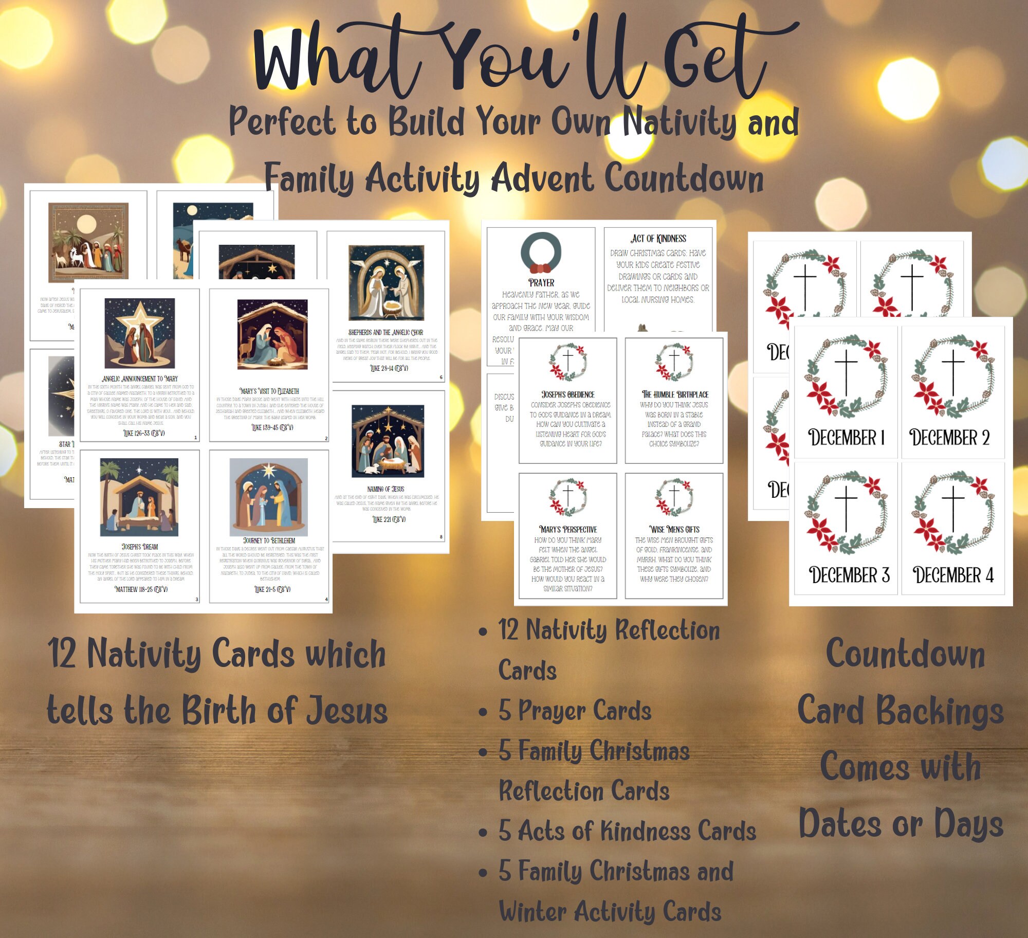 Nativity Printable, Nativity Advent Calendar, Advent Calendar for Kids ...