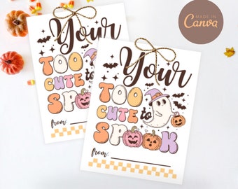 EDITABLE Halloween Party Favor Tags, Halloween Treat Tags, Halloween Gift Tags, Halloween Party Ideas, Trick or Treat Bags, Happy Halloween