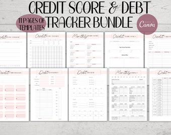 Debt Payoff & Credit Score Tracker Bundle (Digital Download)