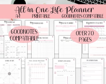 Life Binder, Life Planner Printable, Household Planner,  Life Goal Planner, Self Care Checklist, Mom Planner Printable, Busy Mom Planner