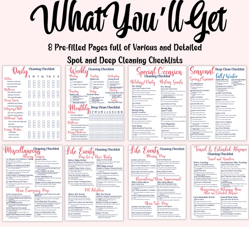 Editable Cleaning Checklist Printable Cleaning Schedule - Etsy
