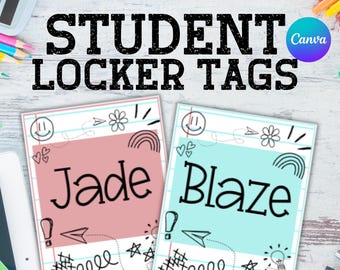 Editable Student Locker Tags & Name Tags for Classroom - Customizable Cubby Labels for Kids