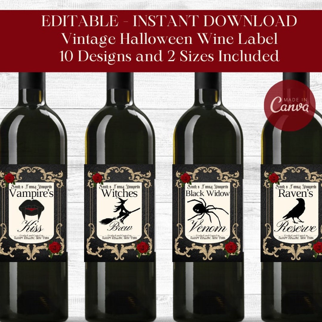 EDITABLE Apothecary Labels, Potion Labels, Halloween Wine Tags, Custom ...