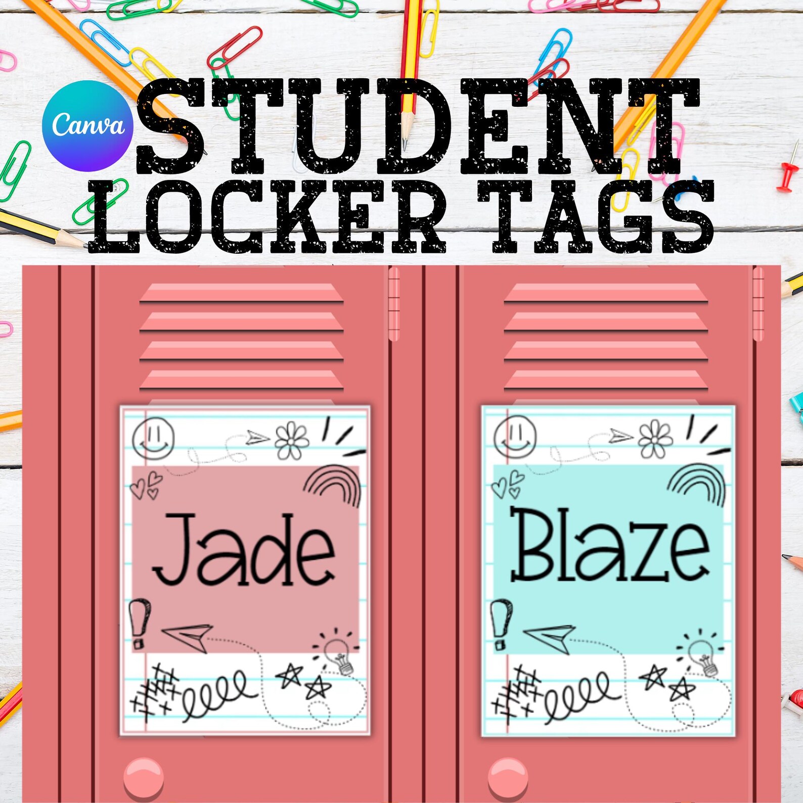 Editable Student Locker Tags & Name Tags for Classroom - Customizable ...