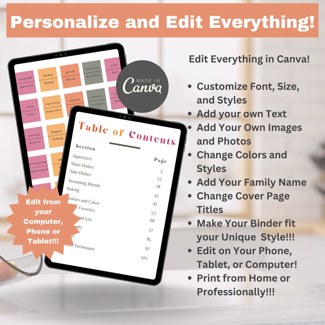 EDITABLE Recipe Binder Template Printable Recipe Template Etsy EDITABLE Recipe Binder Template Printable Recipe Template Etsy