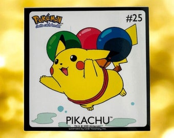 Vintage 1999 Pikachu Balloon Sticker: Nintendo Collectible Decor
