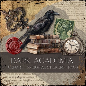 Dark Academia Clipart | Dark Academia Digital Stickers | Witchy Clipart | Halloween Clipart | GoodNotes Stickers |