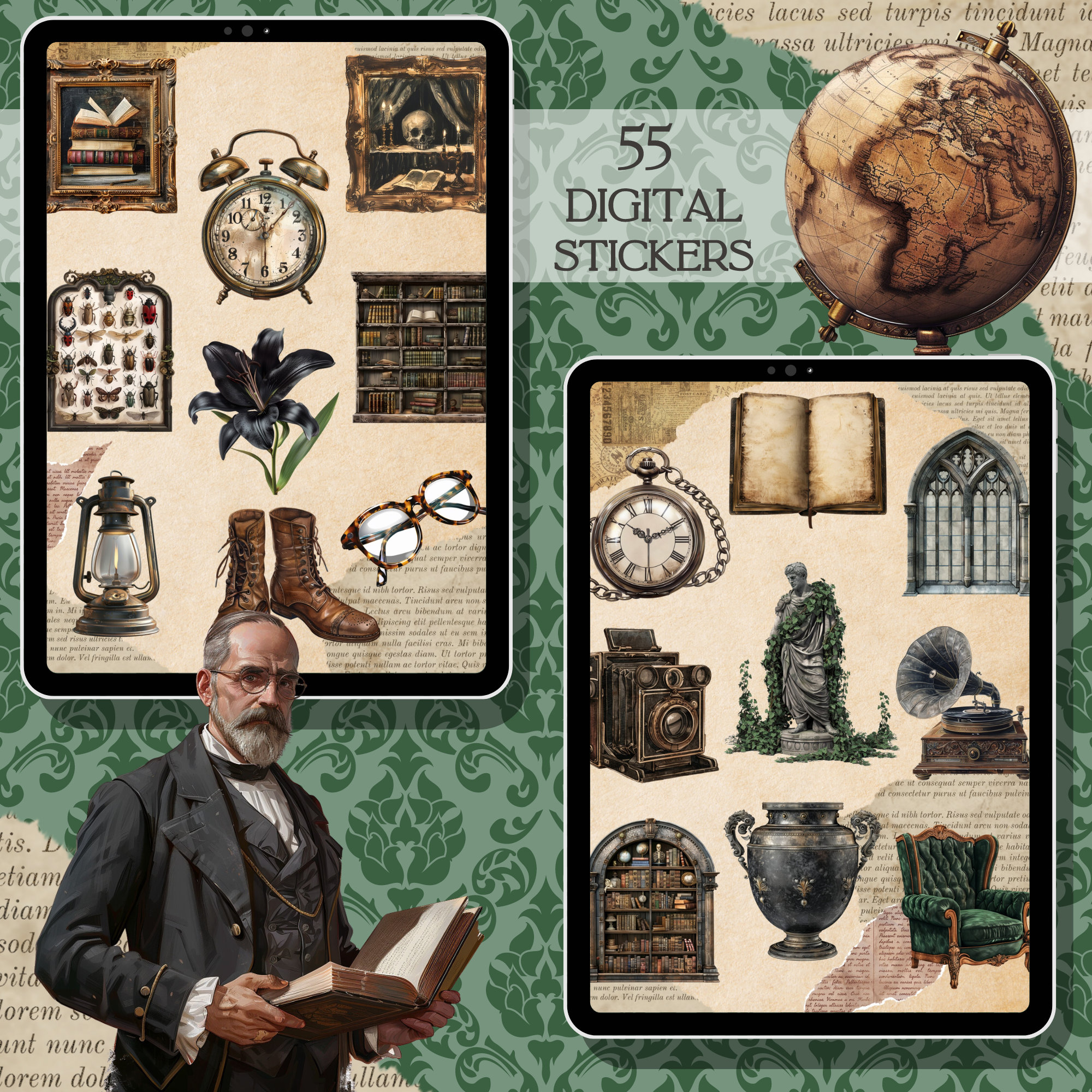 Dark Academia Clipart Dark Academia Digital Stickers Goodnotes Stickers ...