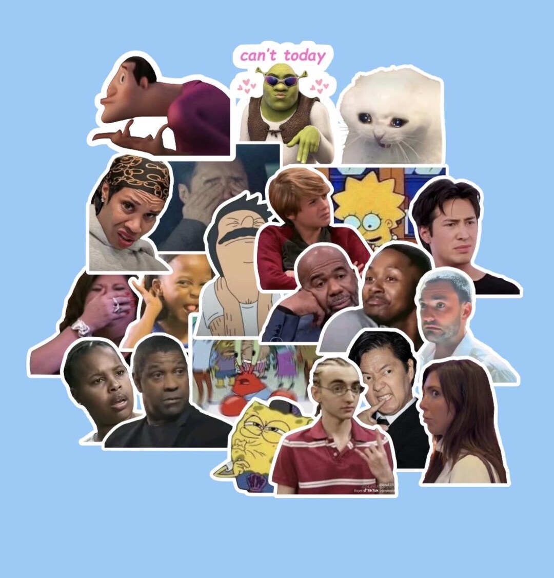 Random Reaction Sticker 15 Random Meme Reaction Stickers - Etsy