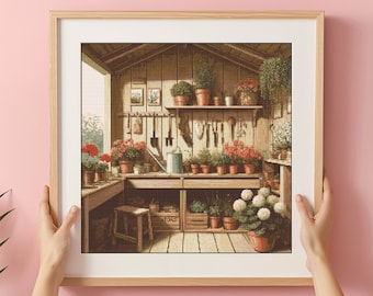 Garden Cross Stitch Pattern: Modern Village Landscape (PDF Pattern)