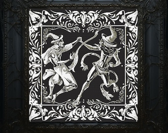 Gothic Dancing Devils Cross Stitch Pattern: Spooky Dark Xstitch (PDF)