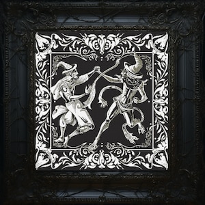 Gothic Dancing Devils Cross Stitch Pattern | Gothic xstitch | Spooky Dark Chart | Creepy Xstitch PDF |  Digital Cross Stitch Pattern PDF