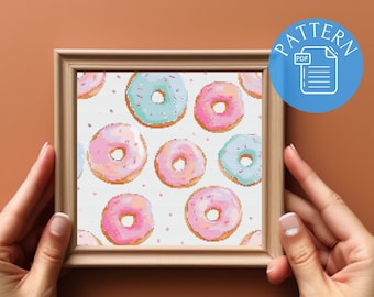 Donut Cross Stitch Pattern: Modern Summer Design (PDF Pattern)