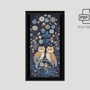 Abstract Owl Cross Stitch Pattern, Modern Owl x-stitch PDF Pattern, Gothic Digital Design, Animal Pattern | Digital Format - PDF