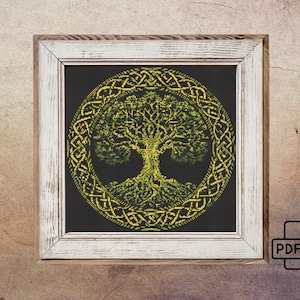 Celtic Tree of Life Cross Stitch Pattern PDF | Gothic Cross Stitch Chart | Modern x-stitch design | Instant Download | For Goth