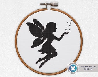 Magic Fairy Silhouette Cross Stitch Pattern (PDF)