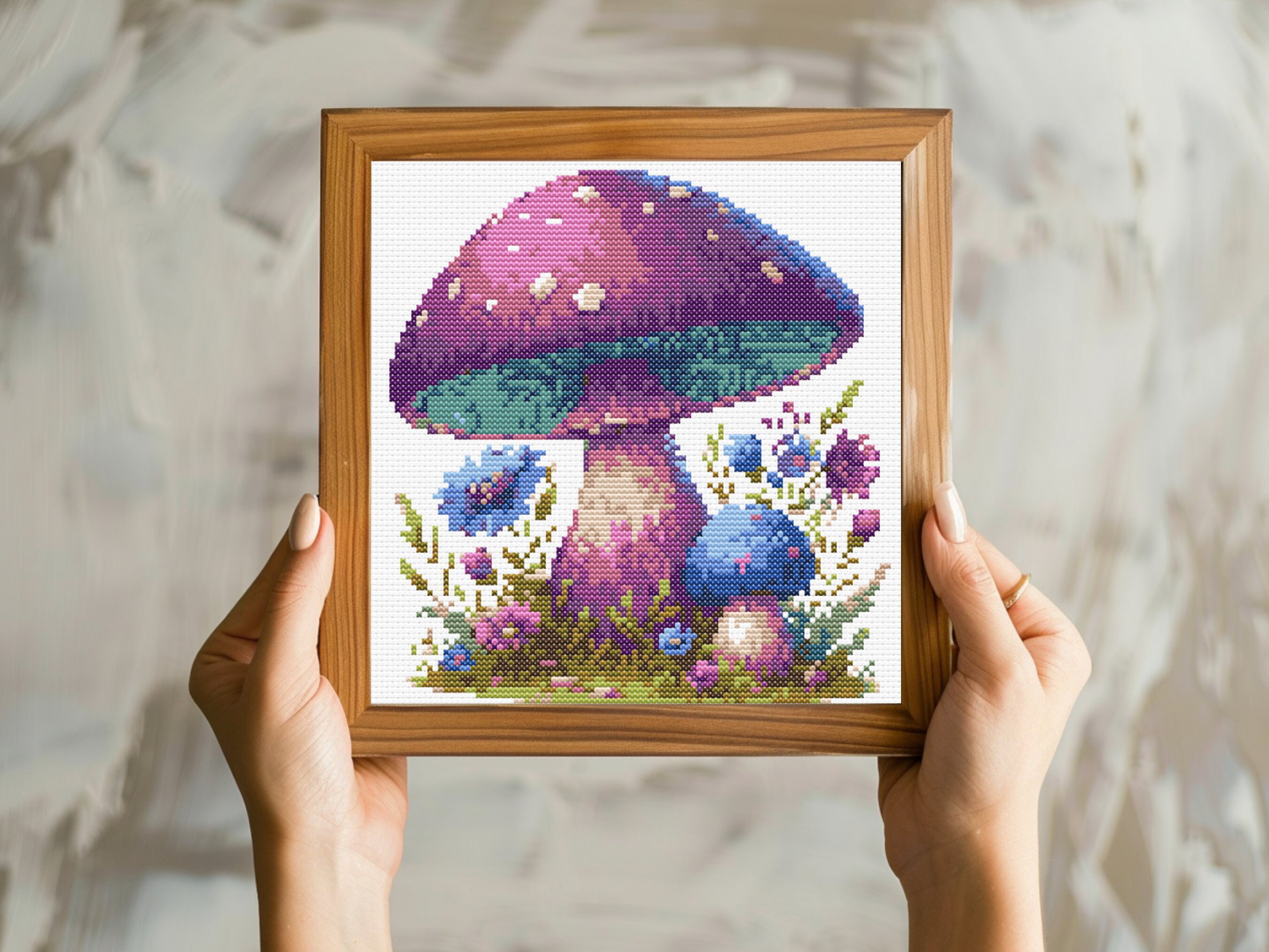 Witchy Mushroom Cross Stitch Pattern: Magic Gothic Design (PDF