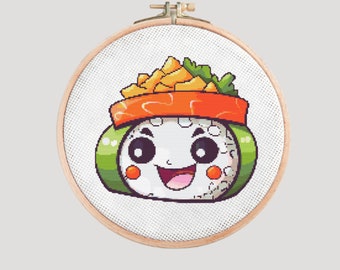 Sushi Pixel Style Cross Stitch Pattern PDF