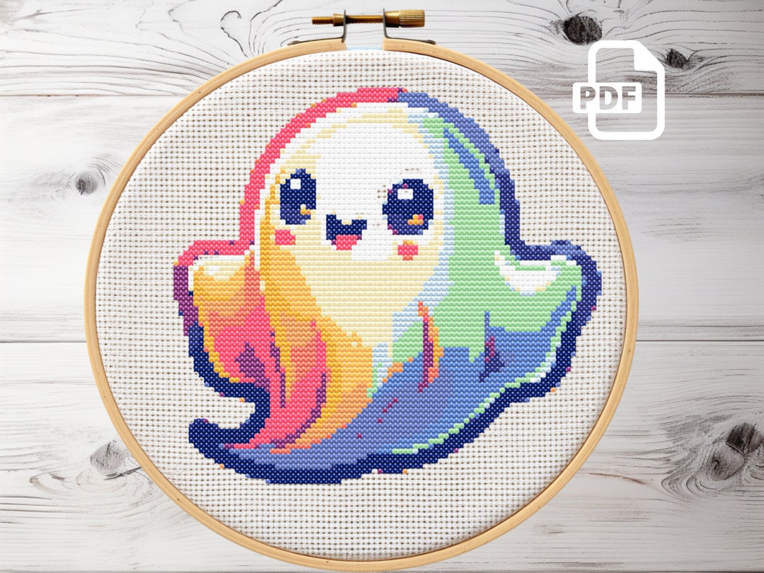 Ghost Stitching Pattern Halloween Ghost Cross Stitch Pattern: Spooky Stitching Delight (PDF ...