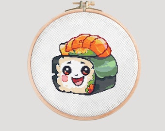 Sushi Pixel Style Cross Stitch Pattern PDF
