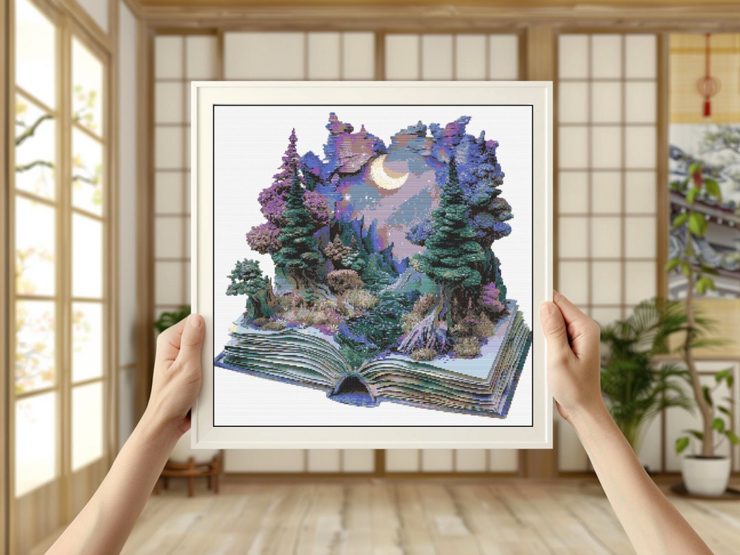Magic Book Cross Stitch Pattern PDF | Gothic Book Xstitch Counted Chart ...