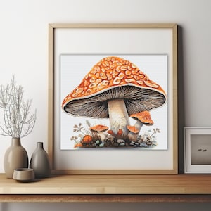 Mushrooms  Cross Stitch Pattern PDF,  Embroidery Pattern, Home wall decor DIY