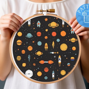 Abstract Galaxy Space Cross Stitch PDF Pattern