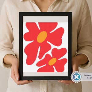 Nature Cross Stitch Pattern, Modern Floral xstitch, Abstract flowers, Easy x-stitch Pattern, Small Cross Stitch Chart, Instant Download PDF