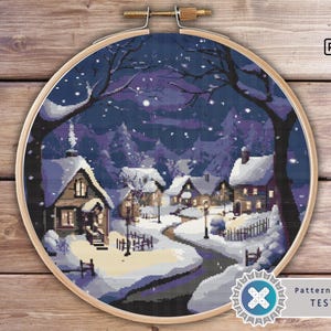 Christmas Winter Village Cross Stitch Pattern: Holiday Cottage (PDF Pattern)