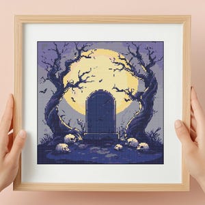 Halloween Grave Cemetery Cross Stitch Pattern PDF Spooky Halloween ...