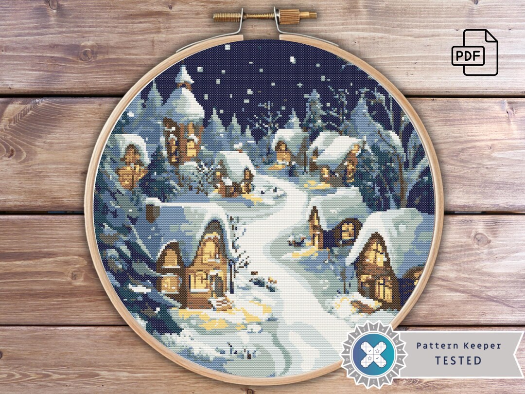 Winter Village Christmas Cross Stitch Pattern (PDF) - Etsy