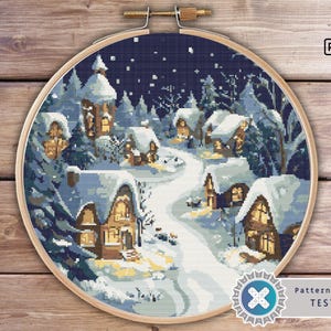 Winter Village Christmas Cross Stitch Pattern (PDF)