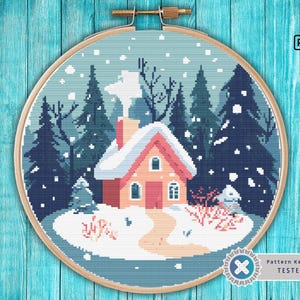 Christmas Winter Village Cross Stitch Pattern: Holiday Home Decor (PDF Pattern)