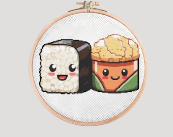 Sushi Pixel Style Kreuzstichmuster PDF
