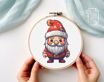 Christmas Gnome Cross Stitch Pattern: Holiday xstitch Chart (PDF)