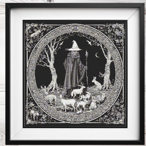 Witch  Cross Stitch Pattern | Gothic xstitch | Spooky Dark Chart | Creepy Xstitch PDF |  Digital Cross Stitch Pattern PDF