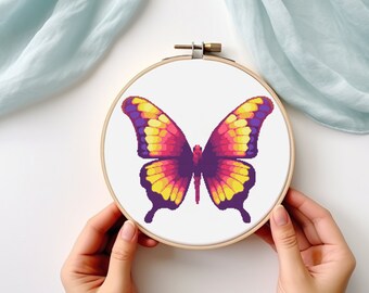 Butterfly Cross Stitch Pattern: Modern Nature Embroidery (PDF Pattern)