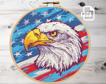 Patrón de punto de cruz de la bandera del águila americana: Diseño patriótico (PDF)